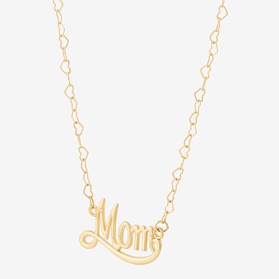 "Mom" Womens 10K Gold 18 Inch Pendant Necklace