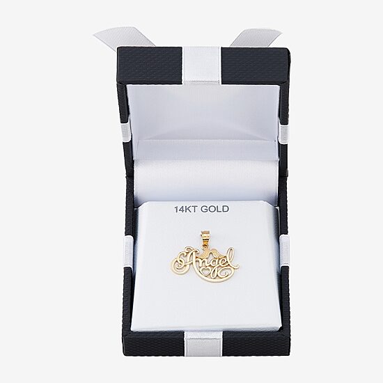 Womens 14K Gold Angel Pendant