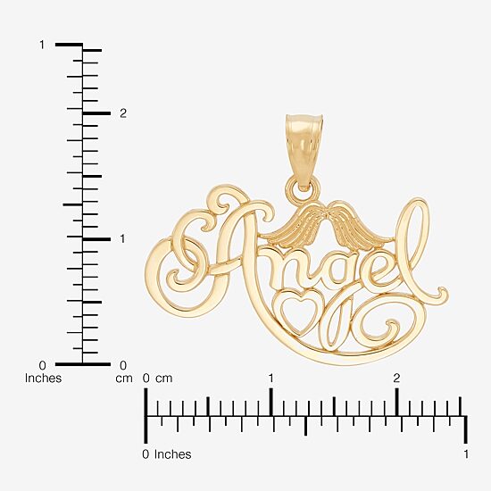 Womens 14K Gold Angel Pendant