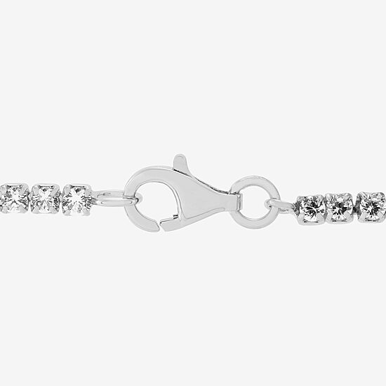 Diamonart Womens Cubic Zirconia Sterling Silver Oval 7.5 Inch Tennis Bracelet