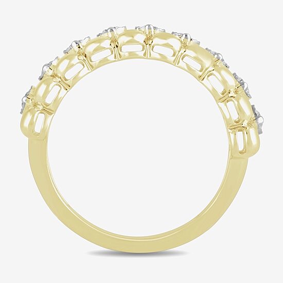 Womens 1/4 CT. T.W. Lab Grown White Diamond 14K Gold Over Silver Sterling Silver Band