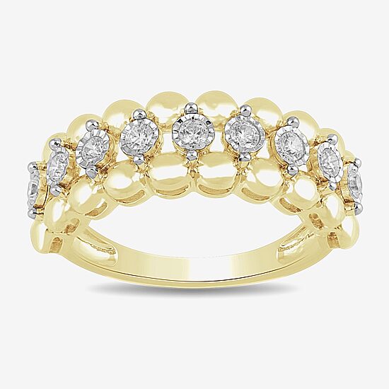 Womens 1/4 CT. T.W. Lab Grown White Diamond 14K Gold Over Silver Sterling Silver Band