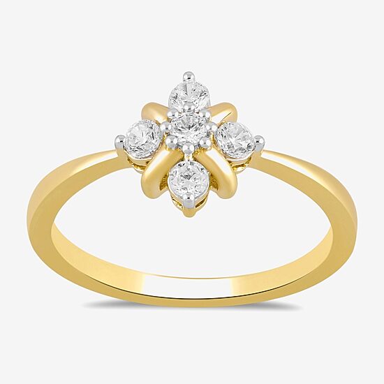Womens 1/4 CT. T.W. Lab Grown White Diamond 14K Gold Over Silver Sterling Silver Cocktail Ring