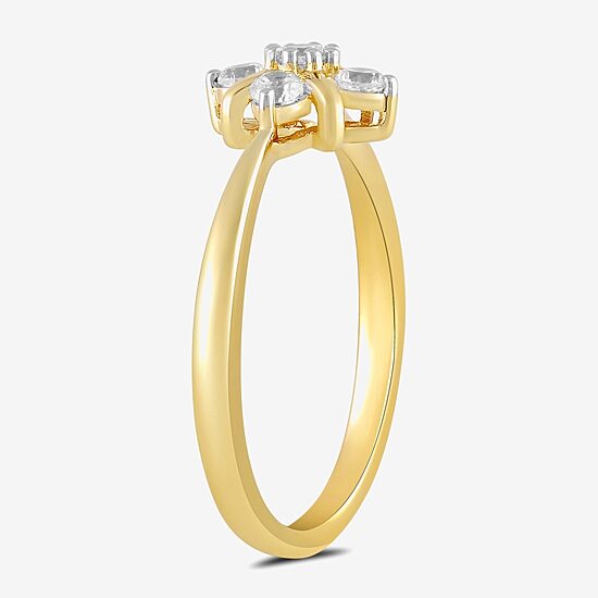 Womens 1/4 CT. T.W. Lab Grown White Diamond 14K Gold Over Silver Sterling Silver Cocktail Ring