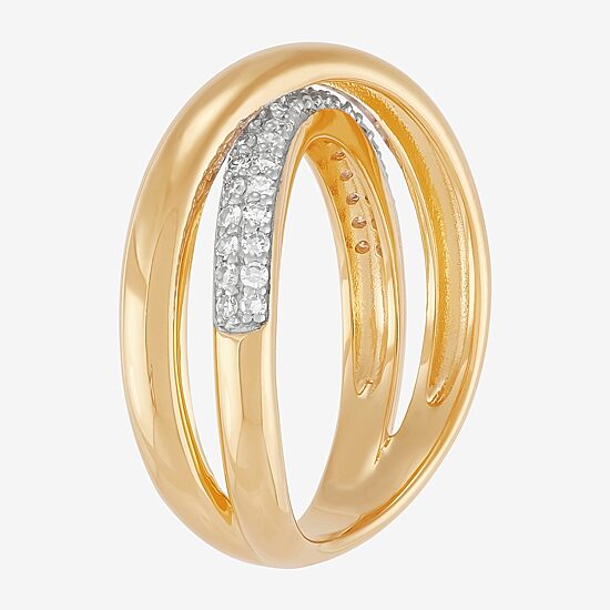 (H-I,Si1-Si2) Womens 1/4 CT. T.W. Lab Grown White Diamond 14K Gold Over Silver Sterling Silver Crossover Band