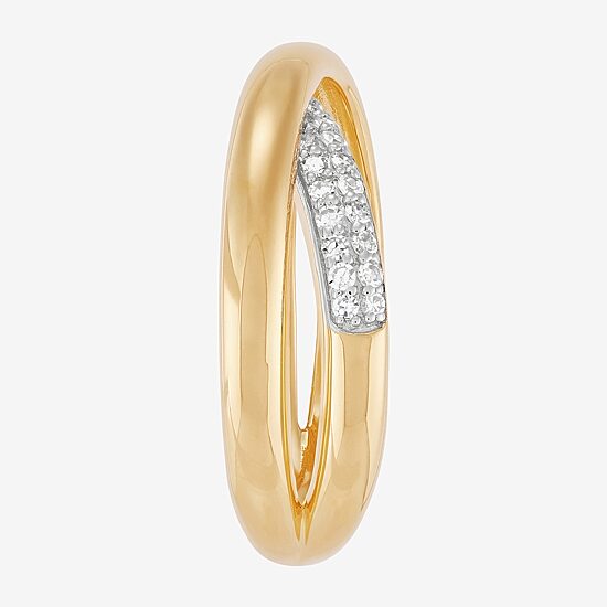 (H-I,Si1-Si2) Womens 1/4 CT. T.W. Lab Grown White Diamond 14K Gold Over Silver Sterling Silver Crossover Band