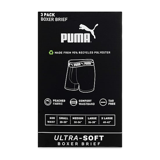 PUMA Ultra Soft Mens 3 Pack Boxer Briefs Psp25m152980