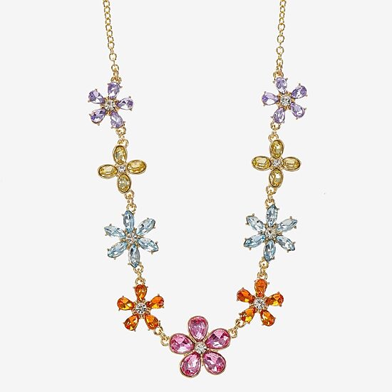 Monet Jewelry Womens Multi Color 17 Inch Collar Necklace