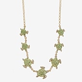 Monet Jewelry Womens Green 17 Inch Collar Necklace