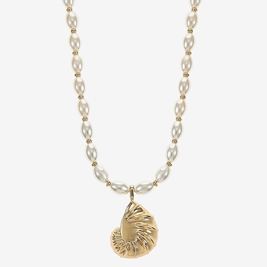 Liz Claiborne Shell Womens 17 Inch Pendant Necklace