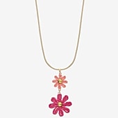 Liz Claiborne Womens Flower 17 Inch Pendant Necklace