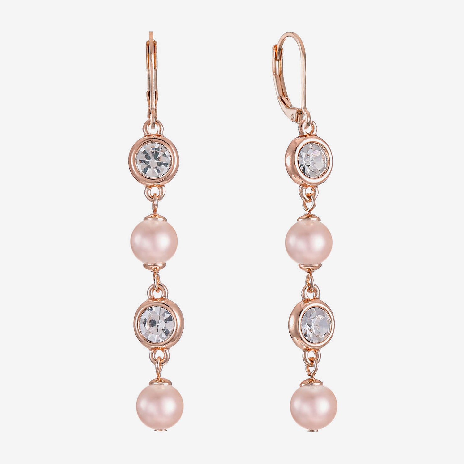 Monet Jewelry Womens Glass Simulated Pearl Round Drop Earrings