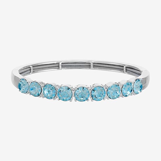 Monet Jewelry Womens Blue Glass Round Bangle Bracelet