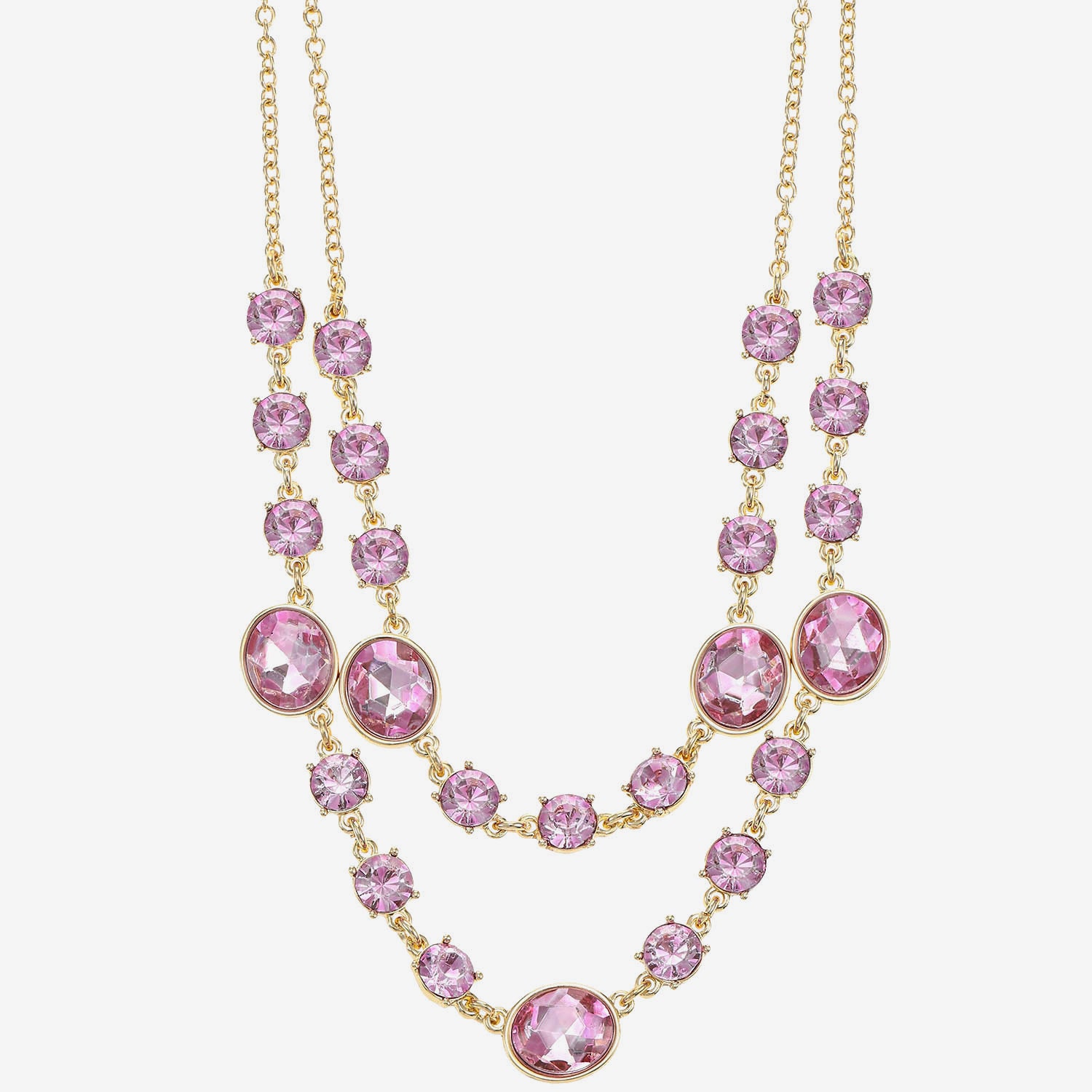 Monet Jewelry Womens Pink Glass 18 Inch Strand Necklace