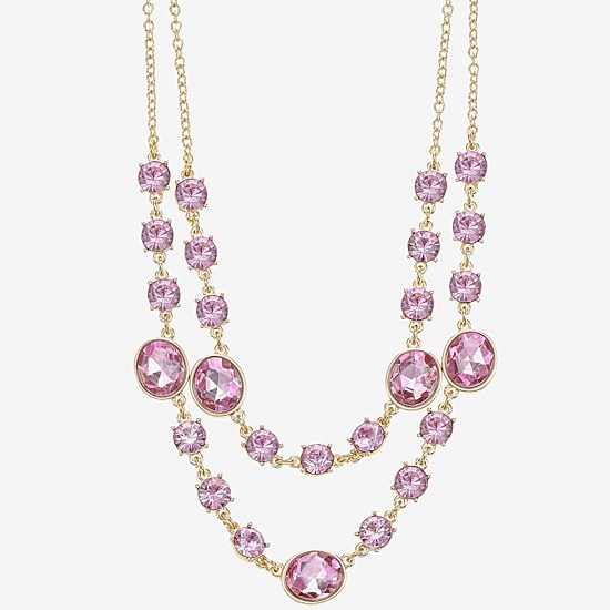 Monet Jewelry Womens Pink Glass 18 Inch Strand Necklace