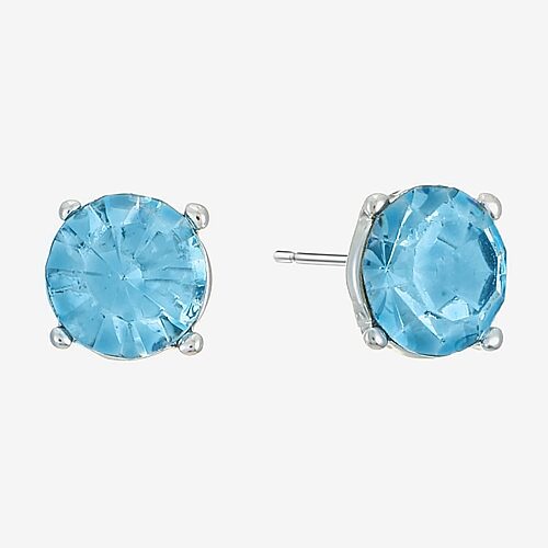 Monet Jewelry Blue Glass 8mm Round Stud Earrings, One Size, Blue