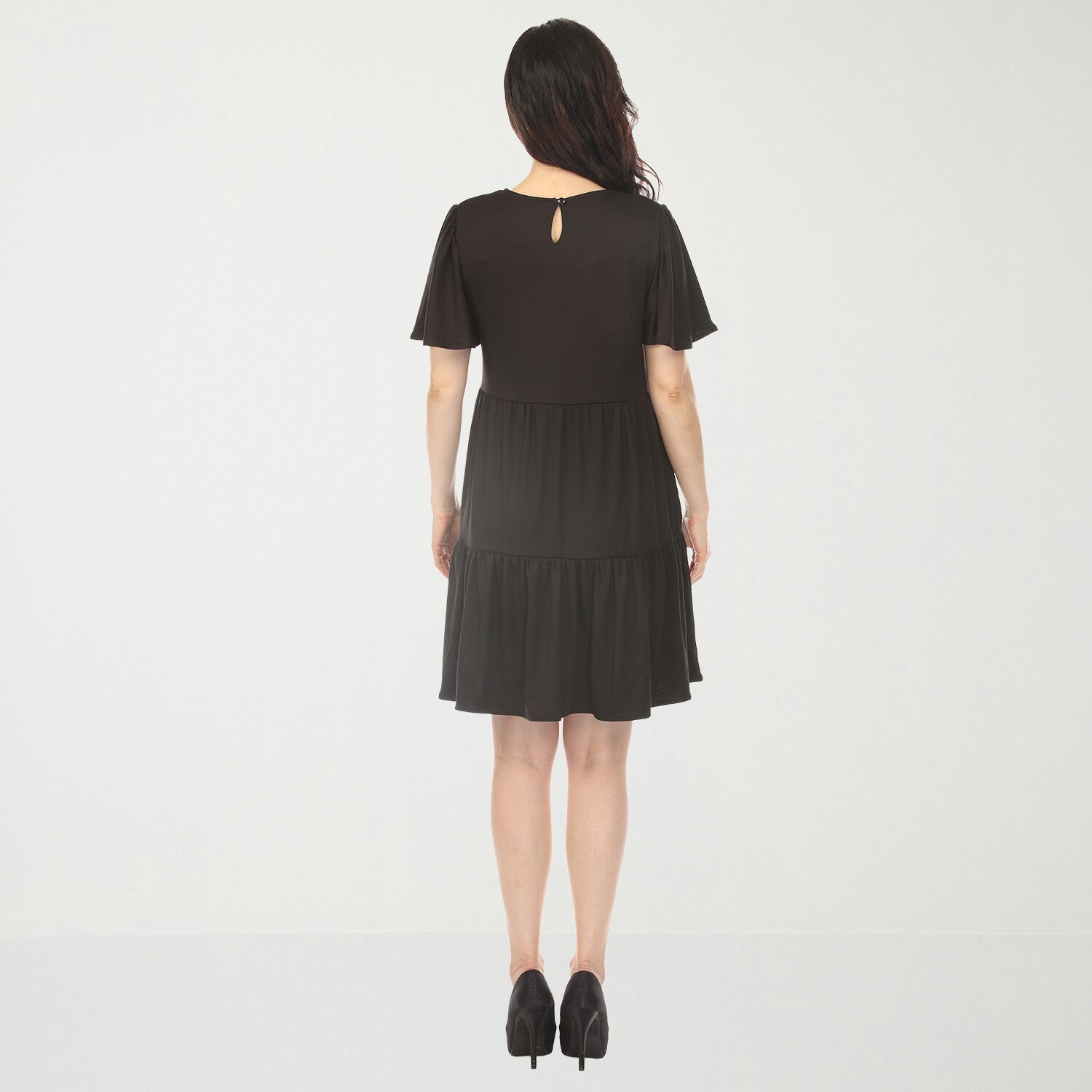 White Mark V-Neck Womens V Neck Short Sleeve A-Line Dress