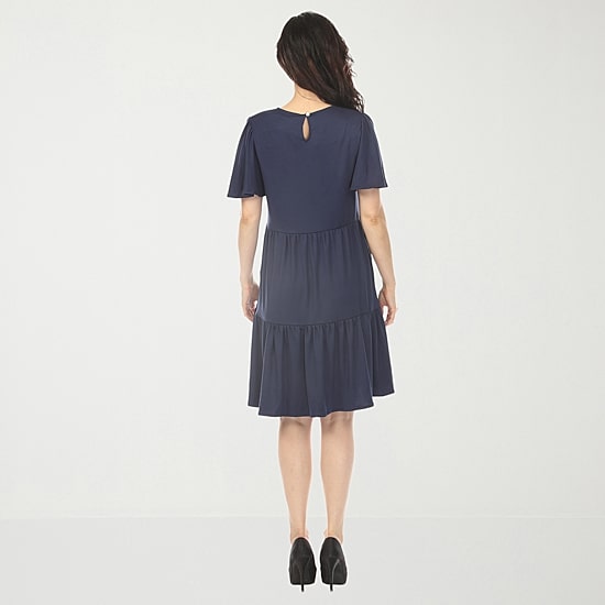 White Mark V-Neck Womens V Neck Short Sleeve A-Line Dress