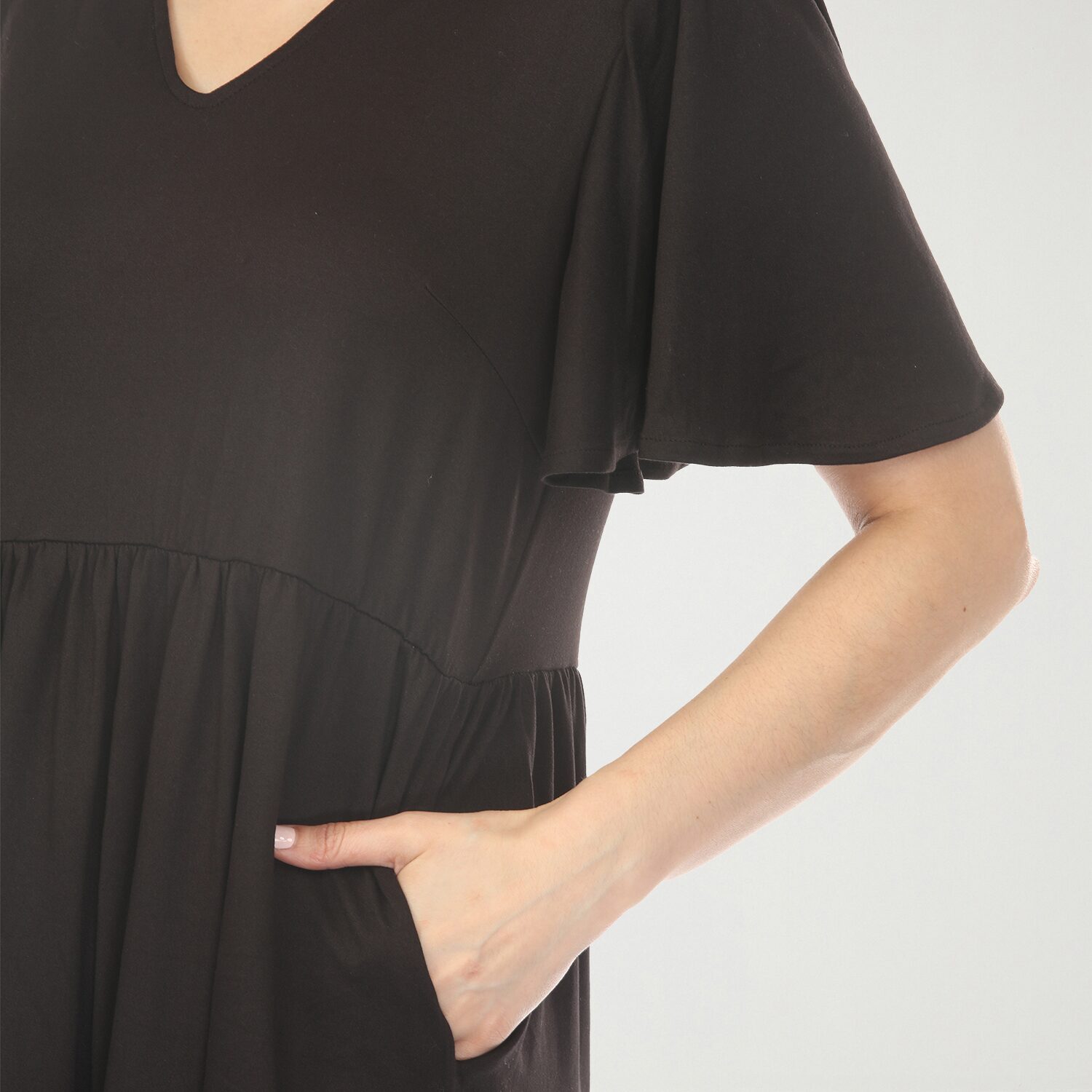 White Mark V-Neck Womens V Neck Short Sleeve A-Line Dress