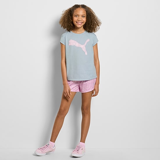 PUMA Big Kid Girls Jersey 2-pc. Short Set