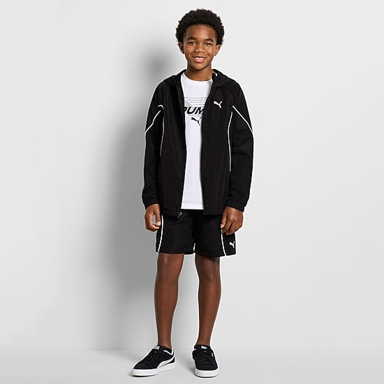 PUMA Big Kid Boys Water Resistant Lightweight Windbreaker
