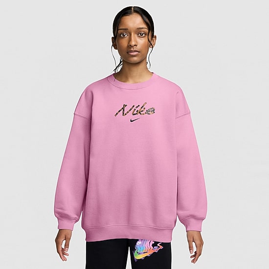 Nike Studio Big Kid Girls Crew Neck Fleece Long Sleeve Sweatshirt