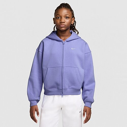 Nike Big Kid Girls Long Sleeve Fleece Active Hoodie, Medium, Purple