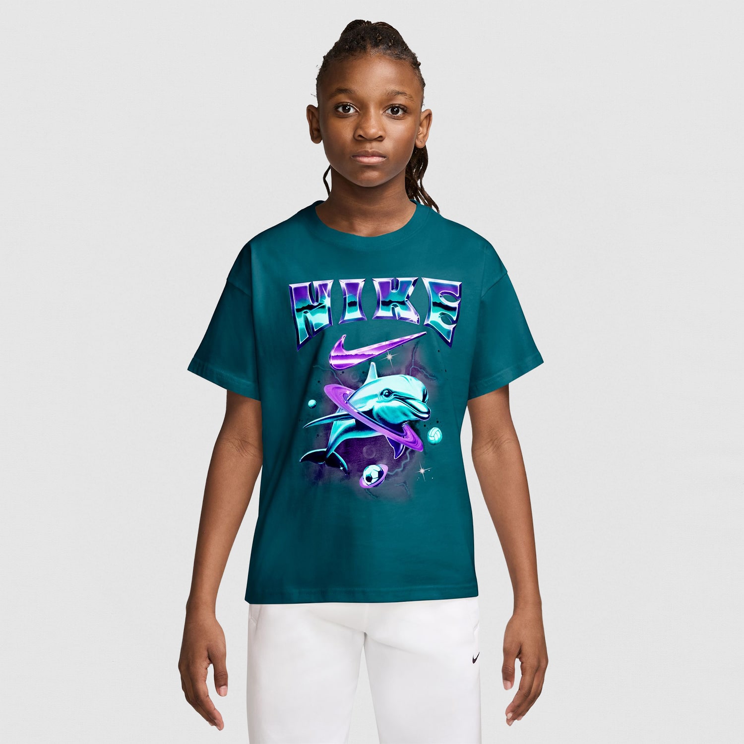 Nike Big Kid Girls Crew Neck Short Sleeve Regular Fit Graphic T-Shirt