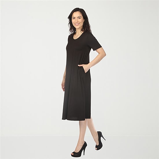White Mark Crew Neck Womens Short Sleeve T-Shirt Dress