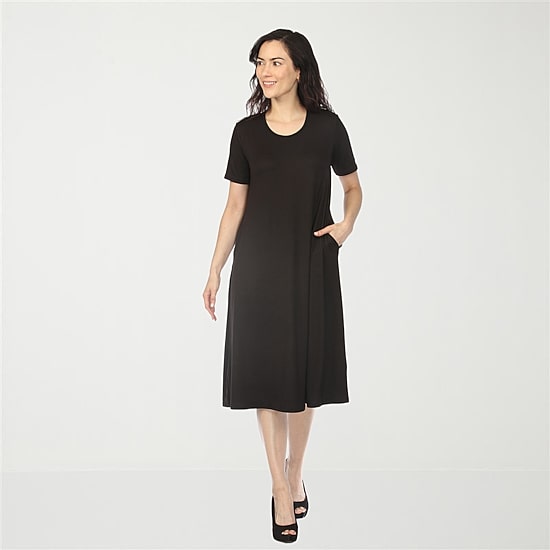 White Mark Crew Neck Womens Short Sleeve T-Shirt Dress
