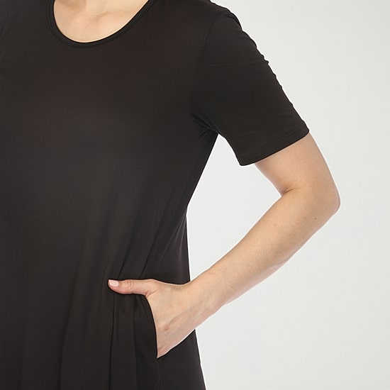 White Mark Crew Neck Womens Short Sleeve T-Shirt Dress