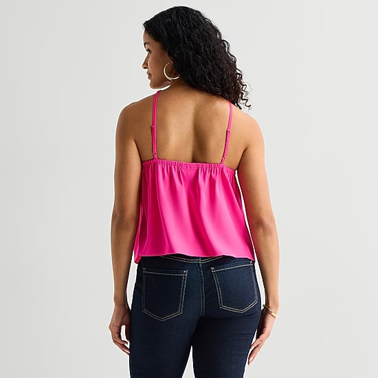 Bold Elements Womens Halter Neck Sleeveless Satin Blouse