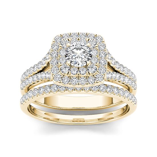 1 CT.T.W. Natural Diamond 10K Yellow Gold Bridal Ring Set