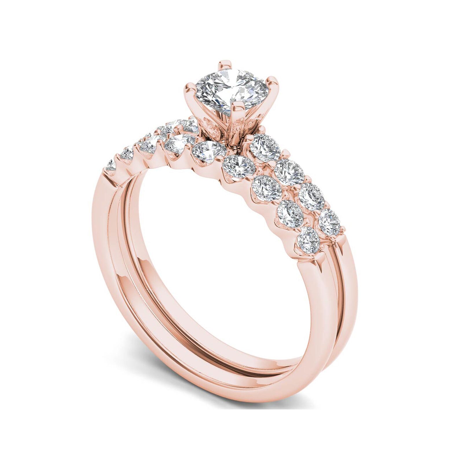 1/ CT.T.W. Natural Diamond 14K Gold Bridal Ring Set