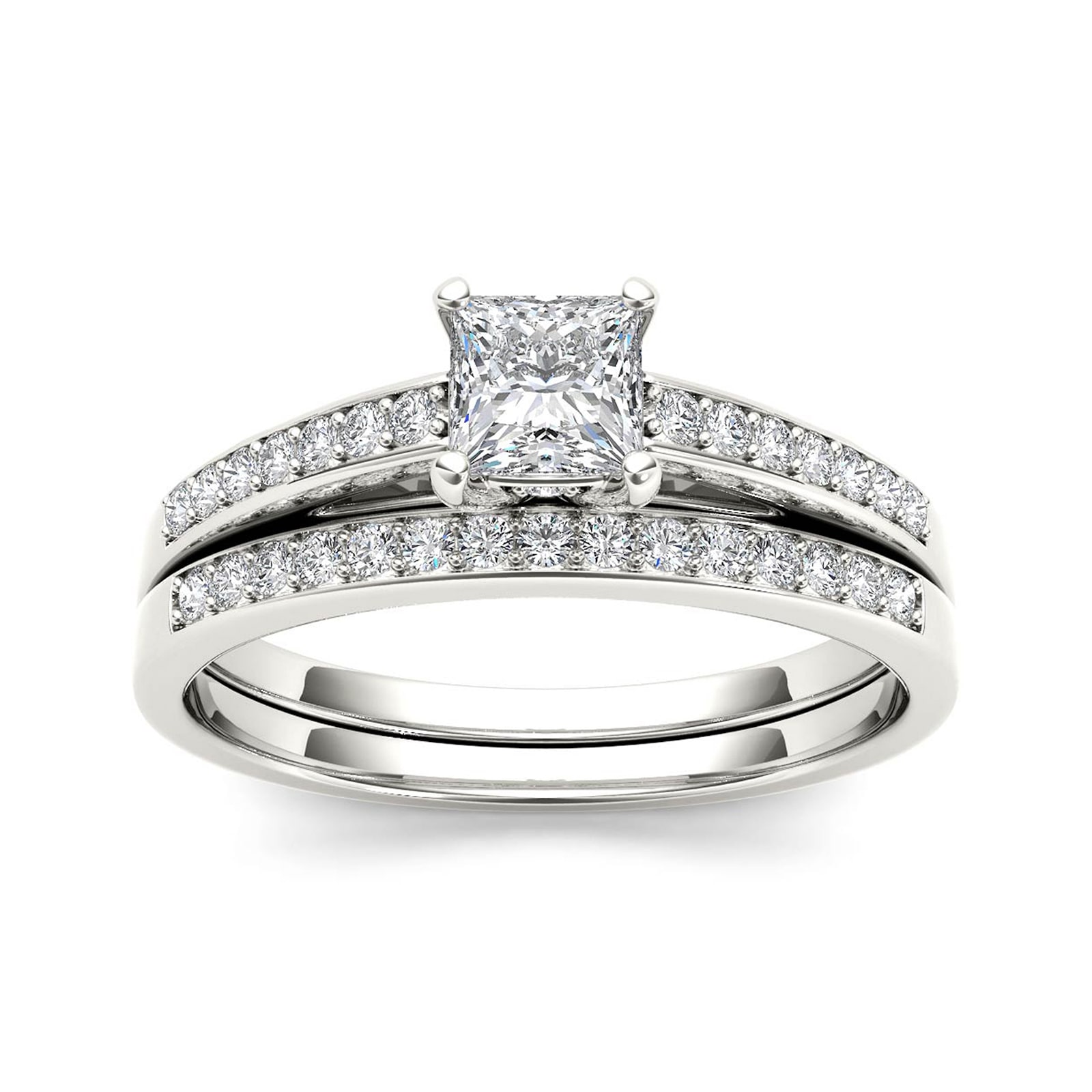 5/8 CT.T.W. Natural Diamond 14K White Gold Bridal Ring Set