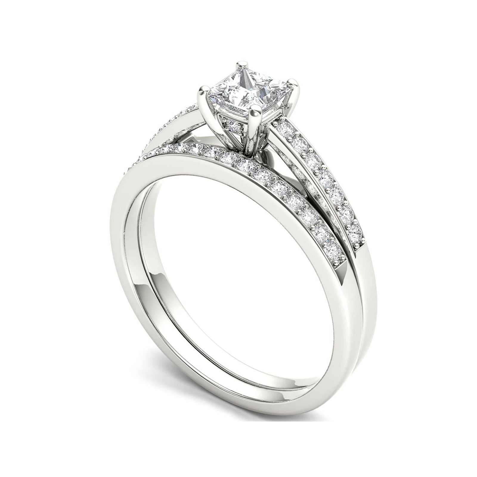 5/8 CT.T.W. Natural Diamond 14K White Gold Bridal Ring Set