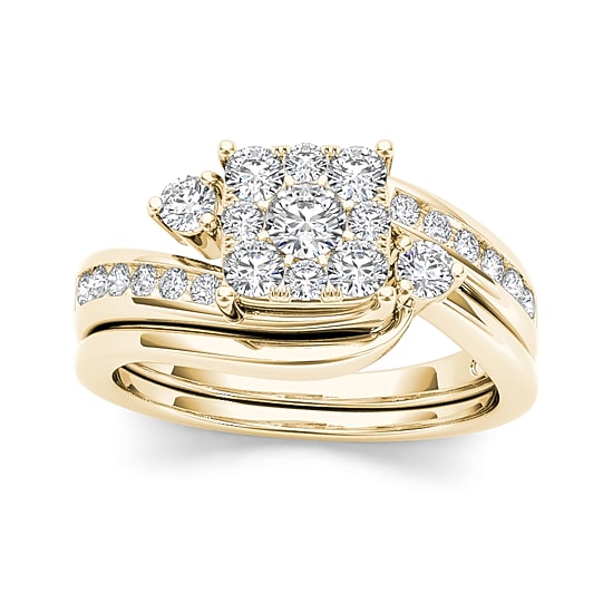 3/4 CT.T.W. Natural Diamond 10K Yellow Gold Bridal Ring Set