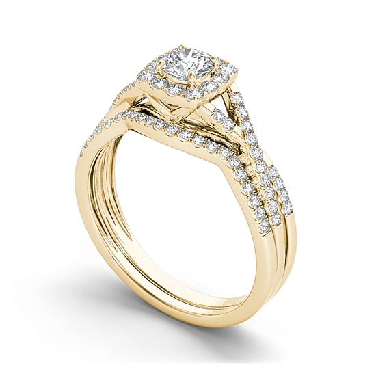 3/4 CT.T.W. Natural Diamond 10K Yellow Gold Bridal Ring Set