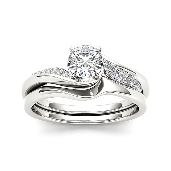 5/8 CT.T.W. Natural Diamond 14K Yellow Gold Bridal Ring Set