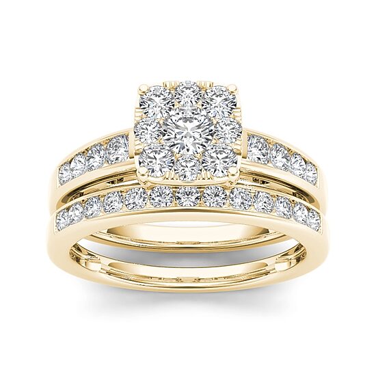 1 CT.T.W. Natural Diamond 10K Yellow Gold Bridal Ring Set