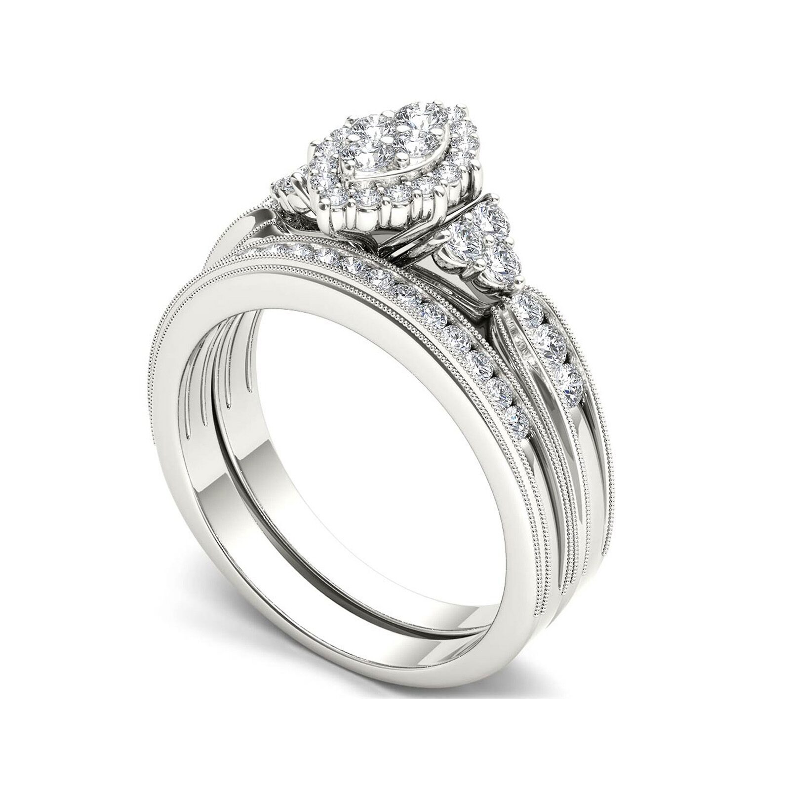 CT.T.W. Natural Diamond 10K Gold Bridal Ring Set