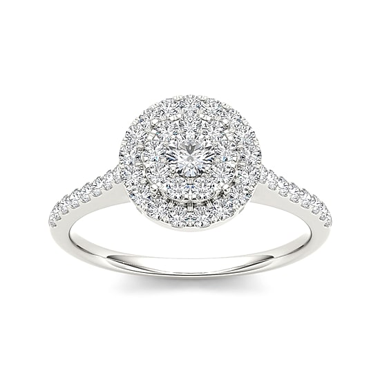 3/4 CT.T.W. Natural Diamond 10K White Gold Engagement Ring