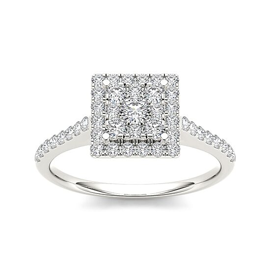 3/4 CT.T.W. Natural Diamond 10K White Gold Engagement Ring