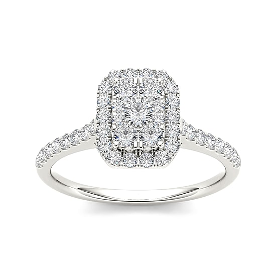 3/4 CT.T.W. Natural Diamond 10K White Gold Engagement Ring