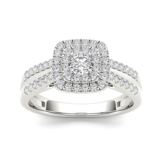 3/4 CT.T.W. Natural Diamond 10K White Gold Engagement Ring