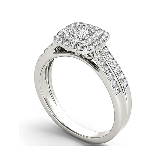 3/4 CT.T.W. Natural Diamond 10K White Gold Engagement Ring