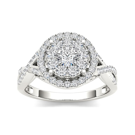 3/4 CT.T.W. Natural Diamond 10K White Gold Engagement Ring