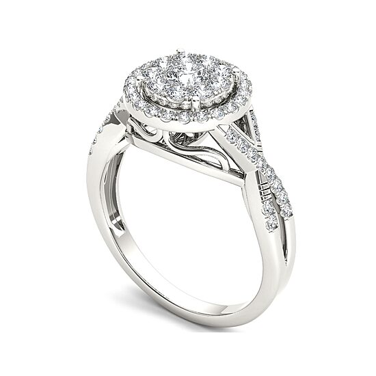 3/4 CT.T.W. Natural Diamond 10K White Gold Engagement Ring