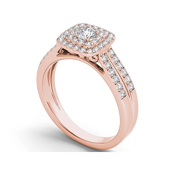 3/4 CT.T.W. Natural Diamond 10K Rose Gold Engagement Ring