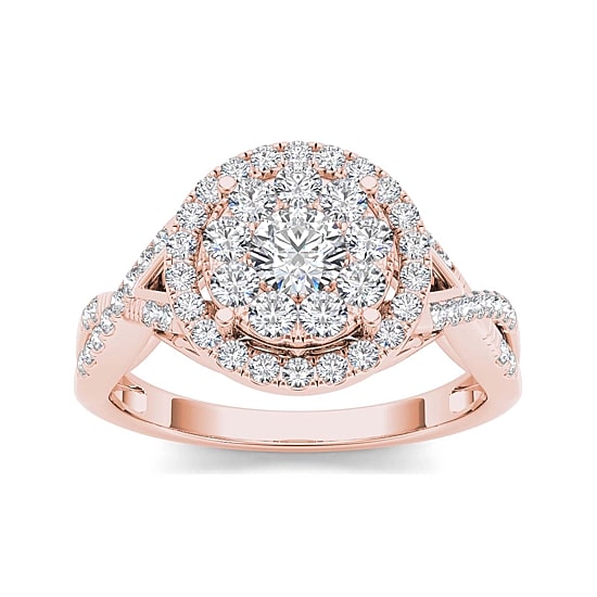 3/4 CT.T.W. Natural Diamond 10K Rose Gold Engagement Ring